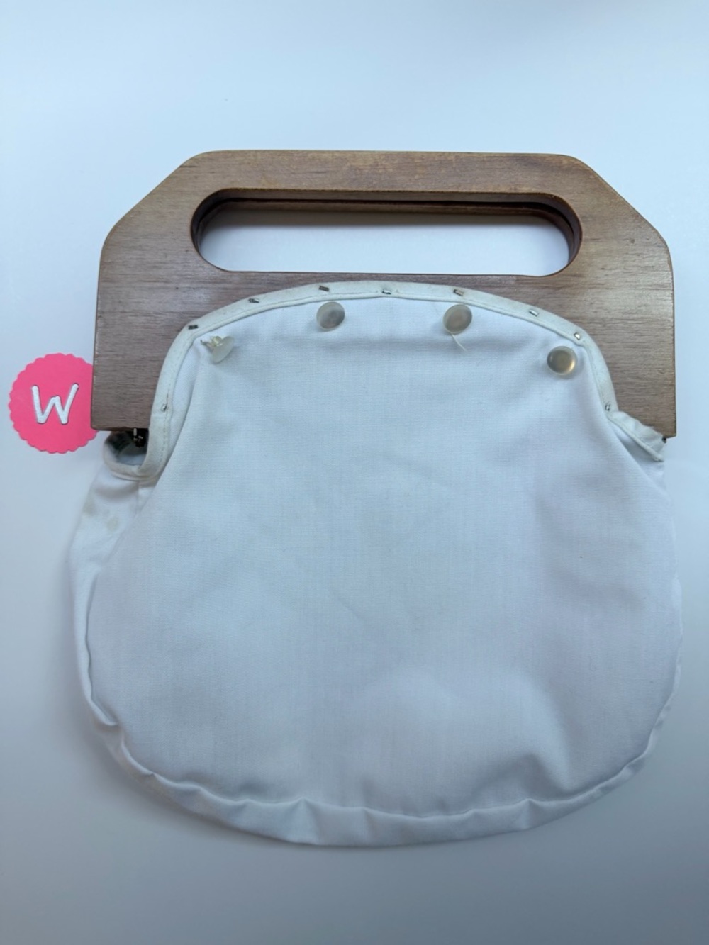 Vintage Bermuda Bag Wooden Handles 10 Inch Regular Size